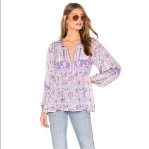 Spell Lavender Paisley Peasant Blouse